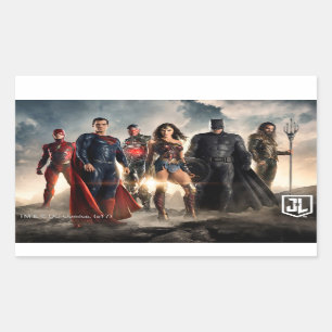 Justice League   Justice League on Battlefield Rechthoekige Sticker