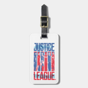 Justice League Kunst met blauwe en rode Pop Bagagelabel