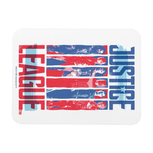 Justice League | Kunst met blauwe en rode Pop Magneet (Horizontaal)