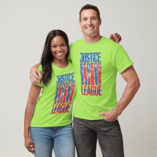 Justice League   Kunst met blauwe en rode Pop T-shirt
