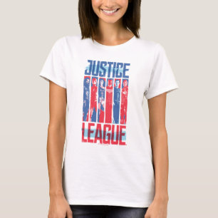 Justice League   Kunst met blauwe en rode Pop T-shirt