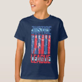 Justice League | Kunst met blauwe en rode Pop T-shirt (Voorkant)