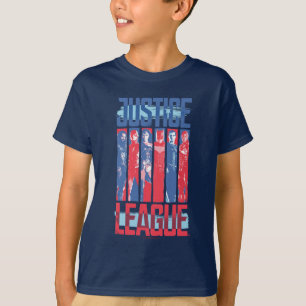 Justice League Kunst met blauwe en rode Pop T-shirt