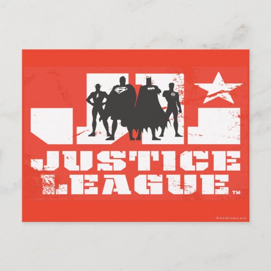 Justice League Logo en Character Silhouettes Briefkaart (Voorkant)