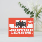 Justice League Logo en Character Silhouettes Briefkaart (Staand voorkant)