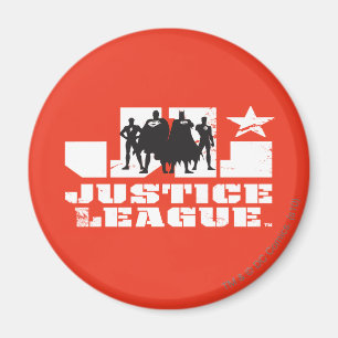 Justice League Logo en Character Silhouettes Magneet