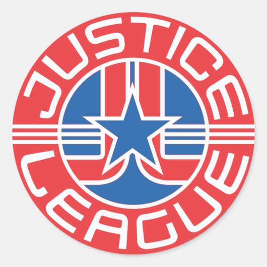 Justice League Logo Ronde Sticker (Voorkant)