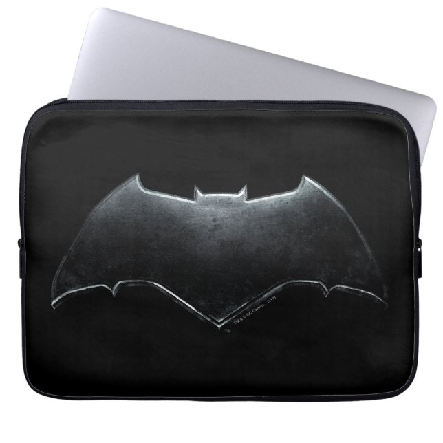Justice League | Metallic Batman-symbool Laptop Sleeve (Voorkant)