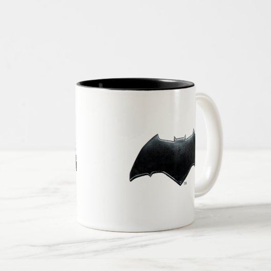 Justice League | Metallic Batman-symbool Tweekleurige Koffiemok (Voorkant rechts)