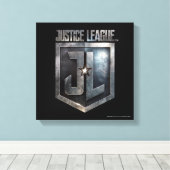 Justice League | Metallic JL Shield Canvas Afdruk (Insitu (Houten vloer))