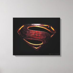 Justice League Metallic Superman-symbool Canvas Afdruk