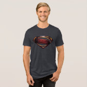 Justice League | Metallic Superman-symbool Tri-Blend Shirt (Voorkant volledig)