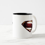 Justice League | Metallic Superman-symbool Tweekleurige Koffiemok (Voorkant rechts)