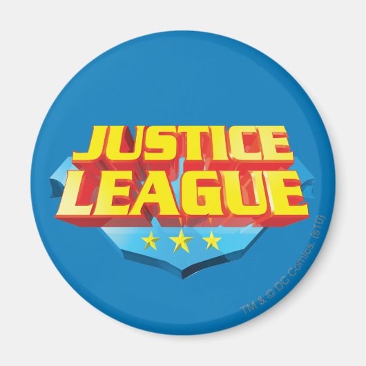 Justice League Name and Shield Logo Magneet (Voorkant)