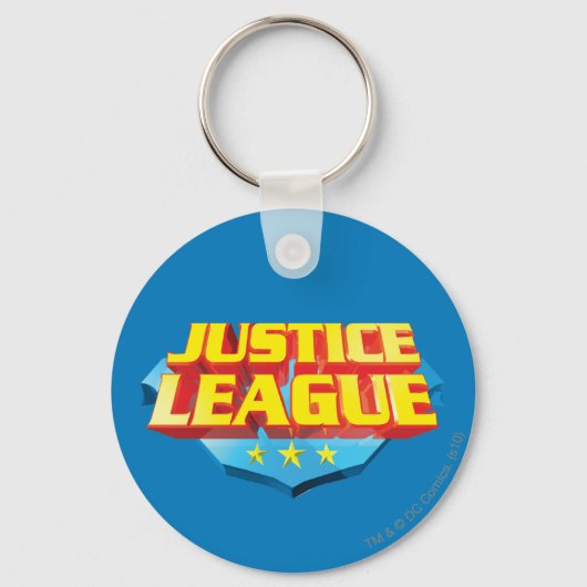 Justice League Name and Shield Logo Sleutelhanger (Voorkant)