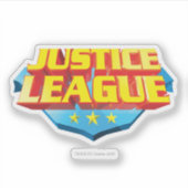 Justice League Name and Shield Logo Sticker (Voorkant)