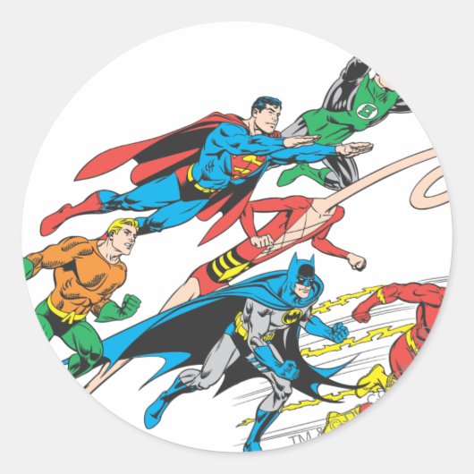 Justice League of America Group 5 Ronde Sticker (Voorkant)