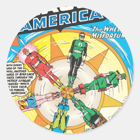 Justice League of America Issue #6 - Sept Ronde Sticker (Voorkant)