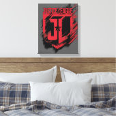 Justice League | Penseelverf JL-schild Canvas Afdruk (Insitu (Slaapkamer))