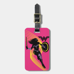 Justice League Pictogram Wonder Woman Silhouette Bagagelabel