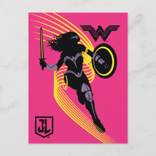 Justice League Pictogram Wonder Woman Silhouette Briefkaart