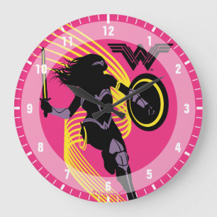 Justice League   Pictogram Wonder Woman Silhouette Grote Klok