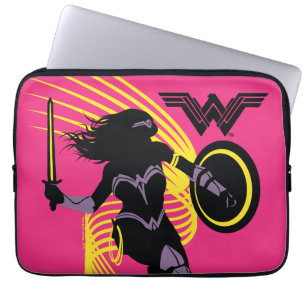 Justice League Pictogram Wonder Woman Silhouette Laptop Sleeve