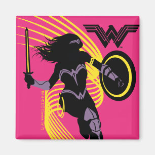 Justice League   Pictogram Wonder Woman Silhouette Magneet