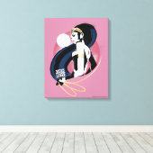 Justice League | Pop Wonder-vrouwenprofiel Canvas Afdruk (Insitu (Houten vloer))