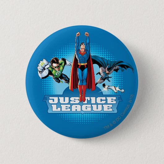 Justice League Power Trio Ronde Button 5,7 Cm (Voorkant)