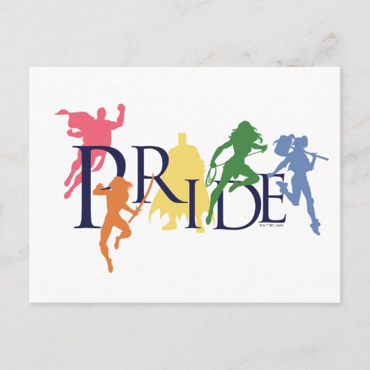Justice League Pride Character Silhouettes Briefkaart (Voorkant)