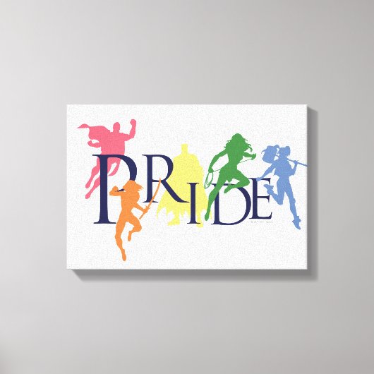 Justice League Pride Character Silhouettes Canvas Afdruk (Voorkant)