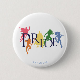 Justice League Pride Character Silhouettes Ronde Button 5,7 Cm