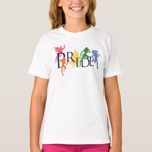 Justice League Pride Character Silhouettes T-shirt (Voorkant)