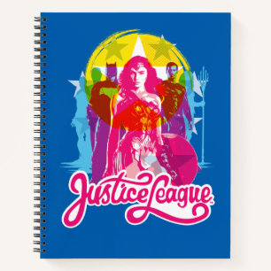 Justice League   Retrogroep en Logo Pop Notitieboek