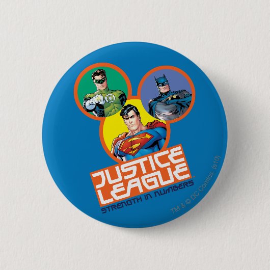 Justice League "Strength in Numbers" Ronde Button 5,7 Cm (Voorkant)