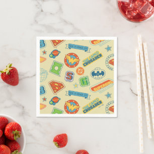 Justice League Superhelden Badge Patroon Servet