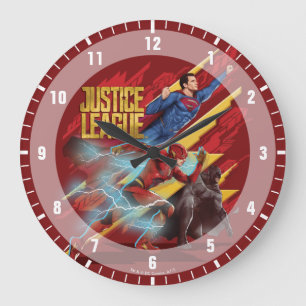Justice League Superman, Flash en Batman Badge Grote Klok