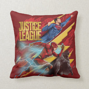 Justice League   Superman, Flash en Batman Badge Kussen
