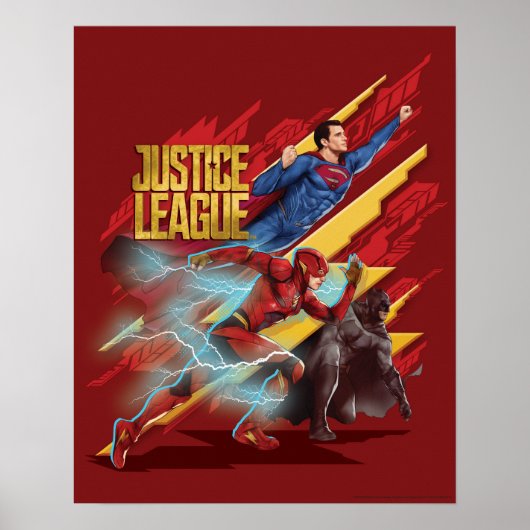 Justice League | Superman, Flash en Batman Badge Poster (Voorkant)