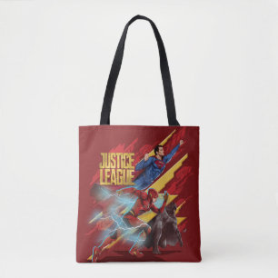 Justice League   Superman, Flash en Batman Badge Tote Bag