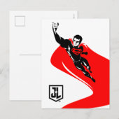 Justice League | Superman Flying Noir Pop Art Briefkaart (Voorkant / Achterkant)