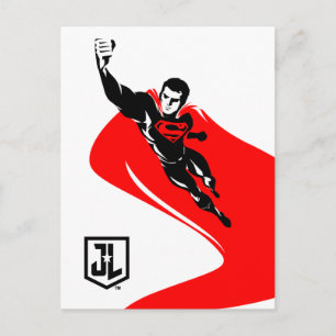Justice League   Superman Flying Noir Pop Art Briefkaart