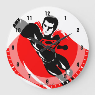 Justice League   Superman Flying Noir Pop Art Grote Klok