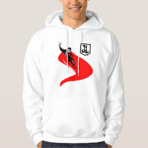 Justice League Superman Flying Noir Pop Art Hoodie