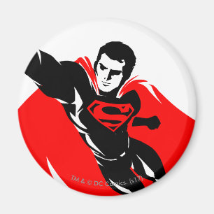 Justice League Superman Flying Noir Pop Art Magneet