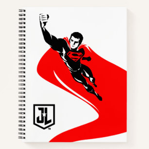 Justice League   Superman Flying Noir Pop Art Notitieboek