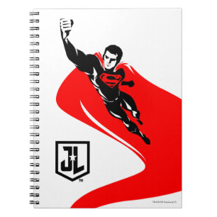 Justice League   Superman Flying Noir Pop Art Notitieboek
