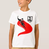 Justice League | Superman Flying Noir Pop Art T-shirt (Voorkant)
