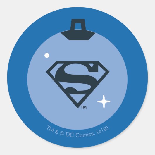 Justice League Superman Holiday Bauble Ronde Sticker (Voorkant)